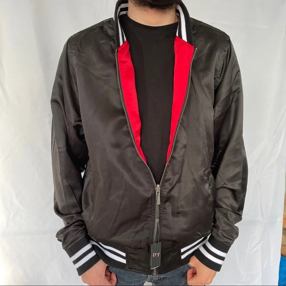 Del Toro, New, Men, Satin Bomber Reversible Jacket